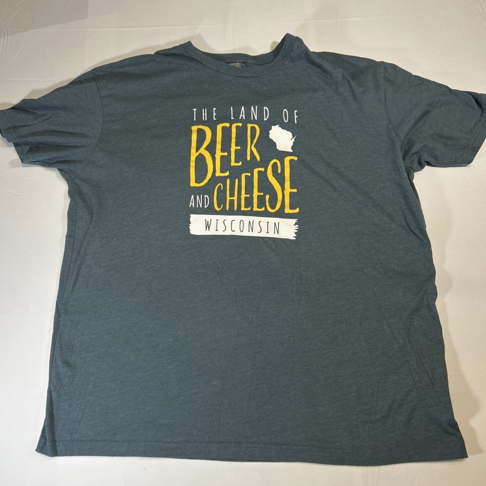 Next Level Wisconsin Beer And Cheese  T Shirt Graphic Mens Size XXL